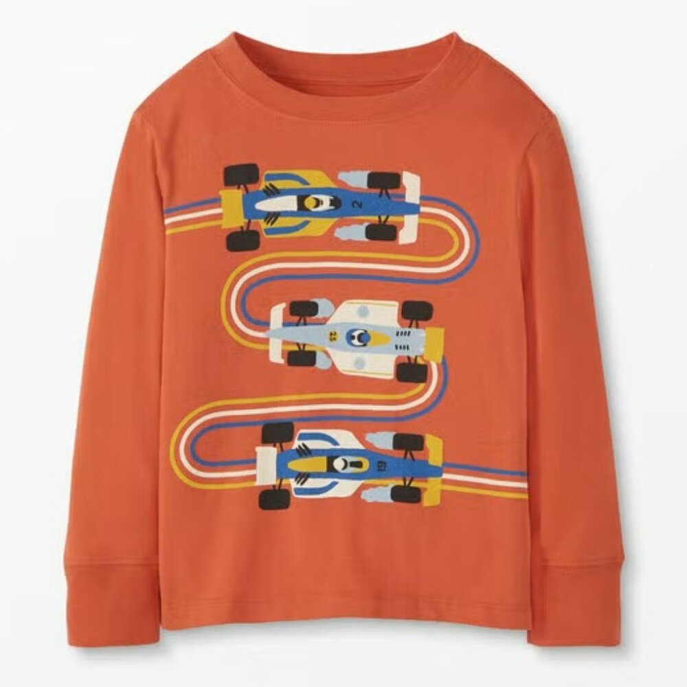 HANNA ANDERSSON Long Sleeve Graphic Racer Tee Top - 140 (10) (NEW)